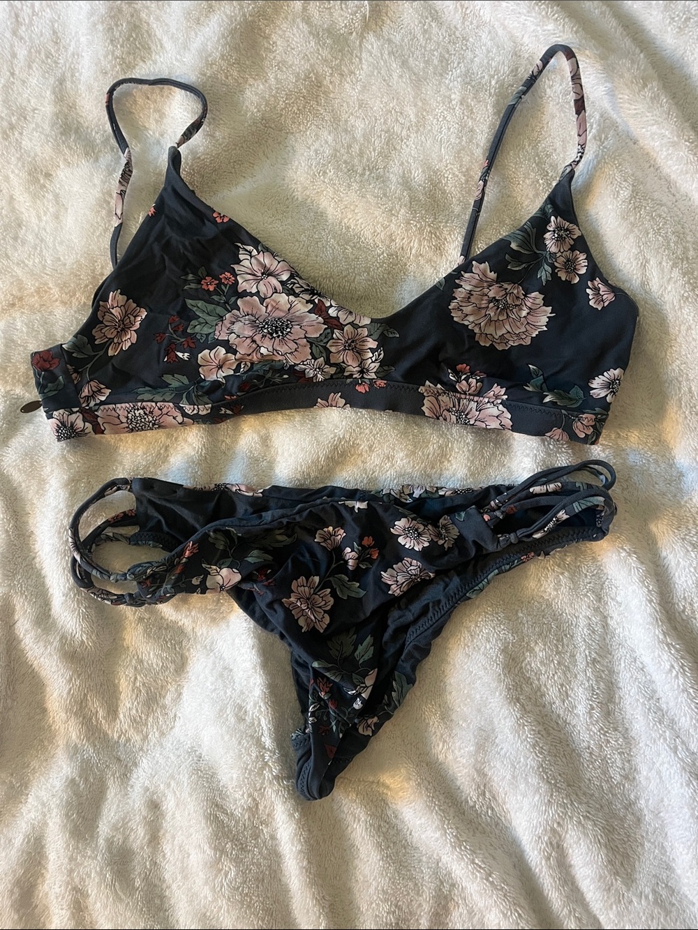 O'Neill Green and Pink Floral Bikini